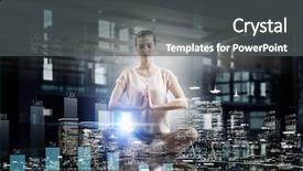  Presentation with balance life - PPT layouts enhanced with business and healthy life balance background and a dark gray colored foreground