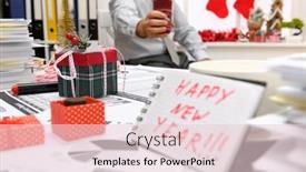  Presentation with new office - Audience pleasing presentation design consisting of business-and-holiday-concept-businessman backdrop and a lemonade colored foreground