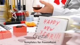  Presentation with new office - Beautiful presentation featuring business-and-holiday-concept-businessman backdrop and a coral colored foreground