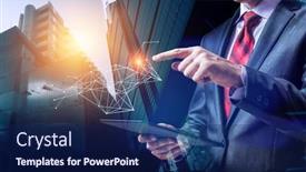  Presentation with innovation - Cool new slides with business-and-innovation-concept-mixed backdrop and a navy blue colored foreground