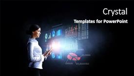  Presentation with innovation - Presentation design having business-and-innovation-concept-mixed background and a  colored foreground