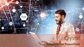  Presentation with innovation - PPT layouts featuring business-and-innovation-concept-mixed background and a coral colored foreground