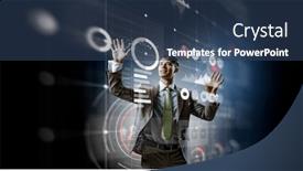  Presentation with innovation - PPT theme with business-and-innovation-concept-mixed background and a ocean colored foreground