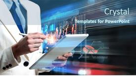  Presentation with innovation - Presentation theme having business-and-innovation-concept-mixed background and a ocean colored foreground