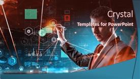  Presentation with innovation - PPT theme enhanced with business-and-innovation-concept-mixed background and a wine colored foreground