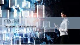  Presentation with innovation - Presentation theme featuring business-and-innovation-concept-mixed background and a light blue colored foreground