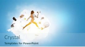  Presentation with innovation - PPT theme consisting of business-and-innovation-concept-mixed background and a sky blue colored foreground