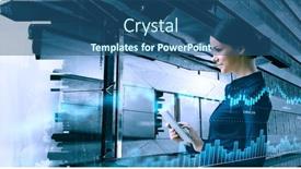  Presentation with innovation - Presentation theme consisting of business-and-innovation-concept-mixed background and a ocean colored foreground