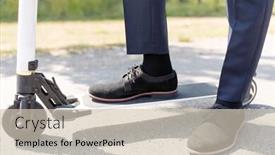  Presentation with electric scooter - Colorful slide deck enhanced with business-and-people-and-concept backdrop and a soft green colored foreground