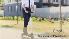  Presentation with electric scooter - Beautiful PPT layouts featuring business-and-people-and-concept backdrop and a lemonade colored foreground