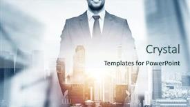  Presentation with effect - Presentation theme enhanced with business and people concept - close background and a sky blue colored foreground