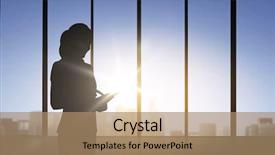  Presentation with business people silhouette - Slide set enhanced with business and people concept - silhouette background and a coral colored foreground