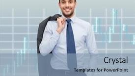  Presentation with forex - Presentation theme consisting of business and people concept - smiling young and handsome businessman over forex chart background background and a light blue colored foreground