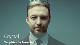  Presentation with crown - Presentation design with business-and-successful-lifestyle-portrait background and a  colored foreground
