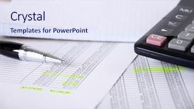  Presentation with financial reports - Theme enhanced with business and the financial reports background and a sky blue colored foreground