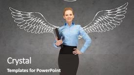  Presentation with young business people - Amazing slide deck having business angel investor safety security backdrop and a dark gray colored foreground