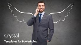  Presentation with angel wings - Slide set consisting of business angel investor safety security background and a dark gray colored foreground