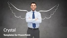  Presentation with young business people - Theme consisting of business angel investor safety security background and a gray colored foreground