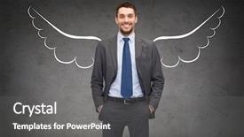  Presentation with young business people - Audience pleasing slide set consisting of business angel investor safety security backdrop and a gray colored foreground