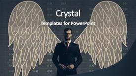 Presentation with sponsoring - Cool new theme with business angel standing over diagram backdrop and a tawny brown colored foreground