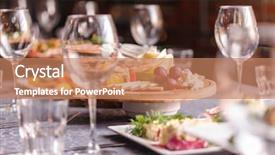  Presentation with catering - Cool new slides with business anniversary - catering food backdrop and a coral colored foreground