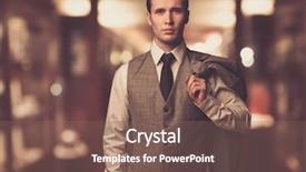  Presentation with shoulder - PPT layouts enhanced with business anniversary - man in waistcoat with jacket background and a violet colored foreground