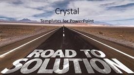  Presentation with solution - Slide set consisting of business answer - road to solution written background and a light blue colored foreground