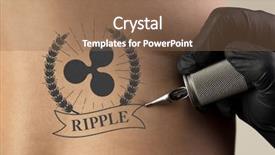  Presentation with cryptocurrency - Amazing presentation theme having business aquistion - hand tattooing cryptocurrency concept backdrop and a violet colored foreground