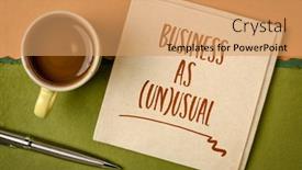  Presentation with napkin - Colorful slide deck enhanced with business-as-unusual-note-handwriting backdrop and a coral colored foreground