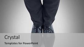  Presentation with composite material black carbon fiber - Colorful PPT layouts enhanced with business attire and black shoe backdrop and a  colored foreground