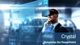  Presentation with augmented reality business - Beautiful PPT theme featuring business augmented reality and future backdrop and a ocean colored foreground