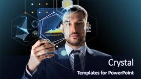  Presentation with futur - Slide deck featuring business augmented reality and future background and a navy blue colored foreground