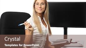  Presentation with business process - Audience pleasing PPT layouts consisting of business-background-beautiful-businesswoman backdrop and a tawny brown colored foreground