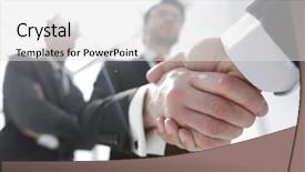  Presentation with merger - Cool new presentation theme with business background business handshake backdrop and a white colored foreground