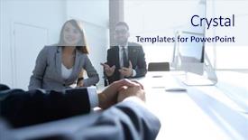  Presentation with business abstract - Amazing theme having business background business team backdrop and a sky blue colored foreground