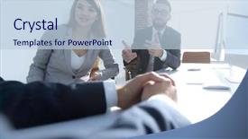  Presentation with business abstract - Presentation theme having business background business team background and a light blue colored foreground