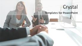  Presentation with business abstract - Slide deck featuring business background business team background and a white colored foreground