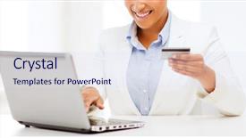  Presentation with banking - Presentation theme enhanced with business banking technology money shopping background and a  colored foreground