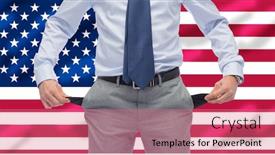  Presentation with bankruptcy - Presentation design having business-bankruptcy-and-financial-crisis background and a coral colored foreground