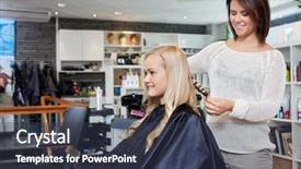  Presentation with hair - Colorful slide deck enhanced with business beauty - young woman having her hair backdrop and a tawny brown colored foreground