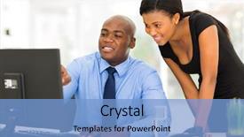  Presentation with secretary - PPT theme featuring alien planet - artwork rocks background and a yellow colored foreground