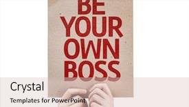  Presentation with business card - PPT theme enhanced with business blank - be your own boss card background and a lemonade colored foreground