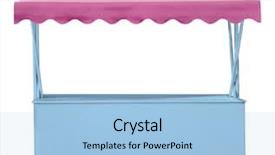  Presentation with pink business - Beautiful presentation theme featuring business booth - blue market stall with pink backdrop and a light blue colored foreground