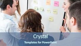  Presentation with team planning - Presentation design consisting of business brainstorming and resource planning background and a ocean colored foreground