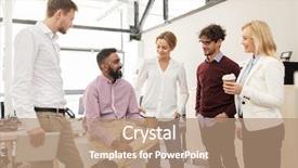  Presentation with business communication - PPT layouts having business break communication and people background and a coral colored foreground