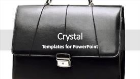  Presentation with business intelligence white robotic arm - Beautiful presentation theme featuring business brief-case isolated backdrop and a dark gray colored foreground