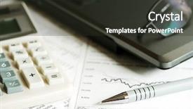  Presentation with accounting budget - Theme featuring business budget - accounting background and a dark gray colored foreground