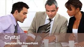  Presentation with meeting - Audience pleasing slide deck consisting of business budget - group of businesspeople having backdrop and a violet colored foreground