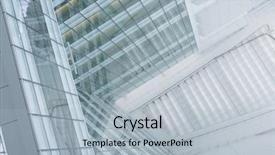  Presentation with business abstract - Colorful PPT theme enhanced with business building abstract background with a unique perspective view backdrop and a light blue colored foreground