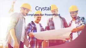  Presentation with teamwork - Presentation theme having business building teamwork and people background and a  colored foreground